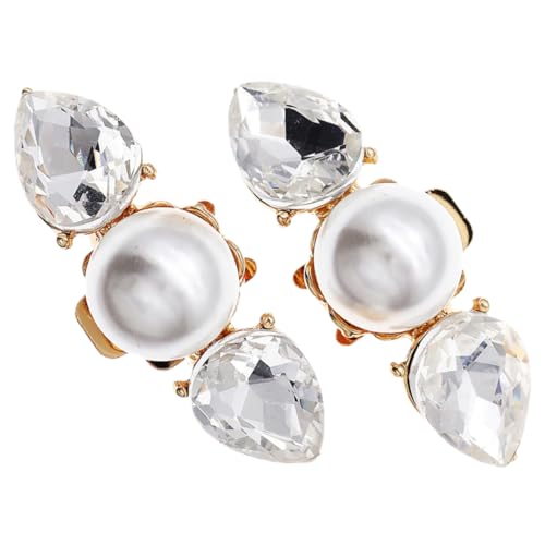 Beaupretty 1 Paar Metallische Schuhclips für Damen Abnehmbare Schuhschmuck mit Kunstperlen Dekorative Schuhschnallen für Brautschuhe Festliche Anlässe Goldfarben von Beaupretty