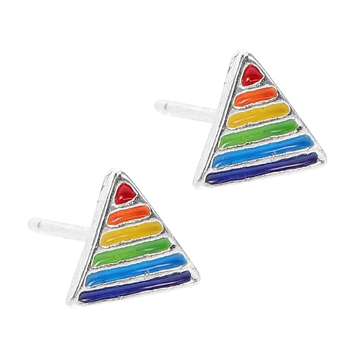 Beaupretty 1 Paar Ohrstecker Regenbogen Design Unisex Schmuck für Damen und Herren Praktische und Stilvolle Ohrstecker für Hypoallergen und Langlebig von Beaupretty