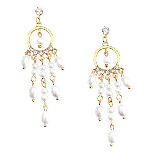 Beaupretty 1 Paar Quasten Ohrringe für Damen mit Kunstperlen Langes Schickes Design für Besondere Anlässe und Alltag als für Frauen und Teenager von Beaupretty