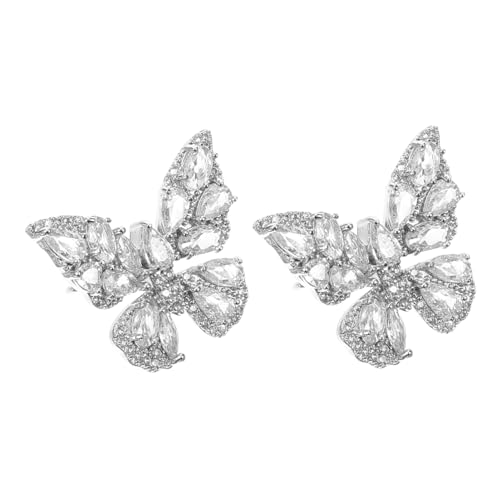 Beaupretty 1 Paar Schmetterling Clip Ohrringe für Damen Funkelnde Ear Piercing Trendige und Vielseitige Ohrringe für Besondere Anlässe von Beaupretty
