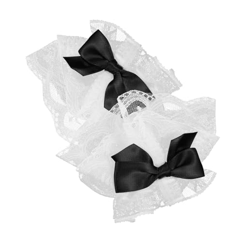 Beaupretty 1 Paar Spitzenärmel Manschetten elastisch Bündchen für Ärmel Armstulpen Spitze für Damen Handgelenksmanschette für Teenager-Mädchen Handgelenkszubehör Stoff Schwarz von Beaupretty