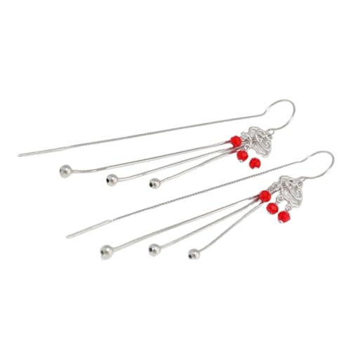 Beaupretty 1 Paar Sterling Silber Vintage Quasten Ohrringe Asymmetrische Ohrhänger mit Langen Tassel Ketten für Frauen Perfektes für Anlässe Wie Geburtstag Hochzeit oder Valentinstag von Beaupretty