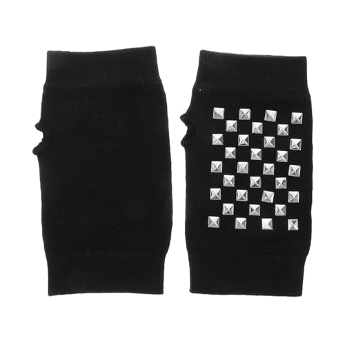 Beaupretty 1 Paar Studentenhandschuhe Handschuhe Handwärmer Stricken Bestickte Handschuhe Fingerlose Strickhandschuhe Cosplay Mit Schwarzen Handschuhen Winterhandschuhe Gekämmte Baumwolle von Beaupretty
