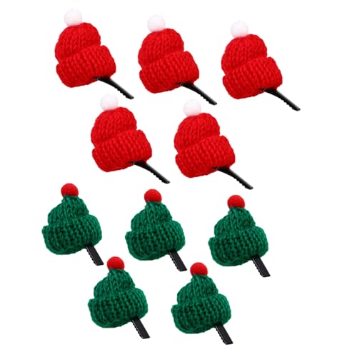 Beaupretty 1 Satz 10 Stk Weihnachtsfingerkappe Pin-curl-clips Für Haare Haarnadeln Haarspange Mini-weihnachtsstrickmütze Mini Diy Weihnachtspuppenmütze Kind Wolle Partybedarf Klein von Beaupretty