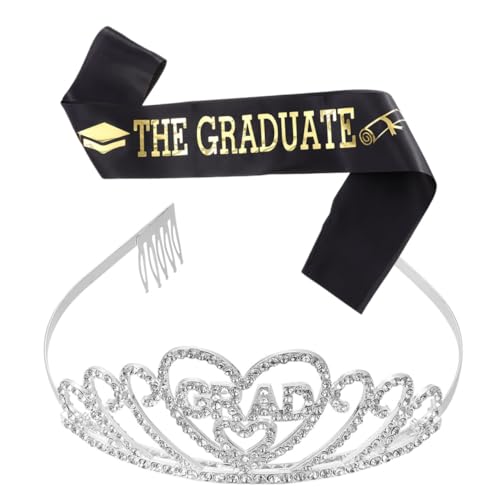 Beaupretty 1 Satz Abschluss -Etikette -Stirnband schultergurt Abschlussfeier liefert Graduierung Mädchen Tiara Abschlusskopfschmuck Mädchenhaare für den Abschluss Etikette Gürtel Satin von Beaupretty