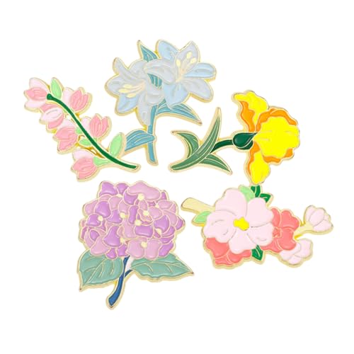 Beaupretty 1 Satz Blumen Brosche Für Damen Metall Pins Für Kleidung Und Hüte Bezaubernde Designs Für Sicherer Halt Und Langlebig 5 Stück von Beaupretty