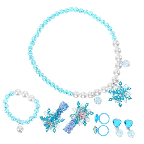 Beaupretty 1 Satz Bunten Schmuckstücken für Mädchen Teiliges Schneeflocken Halskette und Ohrringe Set als Geburtstagsgeschenk für Armbänder und Ringe für Besondere Anlässe von Beaupretty