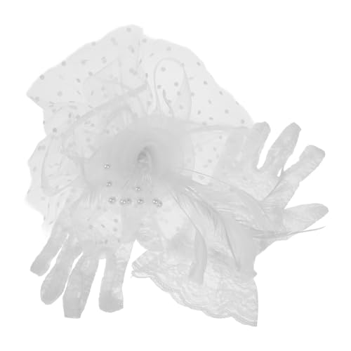 Beaupretty 1satz Blumen Stirnband Mit Federn Und Spitzendekoration Haarschmuck-set Für Hochzeiten Partys Und Cosplay Handschuhe Vielseitiger Party-accessoire von Beaupretty