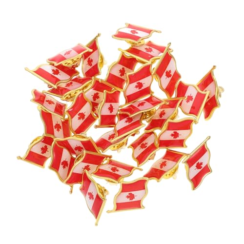 Beaupretty 1 Satz Kanadische Flaggenbrosche Patriotisches Abzeichen Für Männer Und Frauen Anstecknadel Für Kleidung Jacken Und Accessoires Für Partys Und Freizeitveranstaltungen 25 Stück von Beaupretty