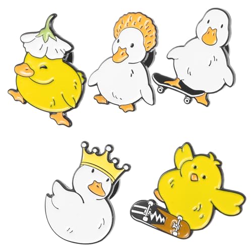 Beaupretty Niedliche Cartoon Enten Brosche Emaille Anstecknadel Legierung 5 Stück für Mädchen Dekorative Abzeichen für Rucksäcke und Hüte von Beaupretty