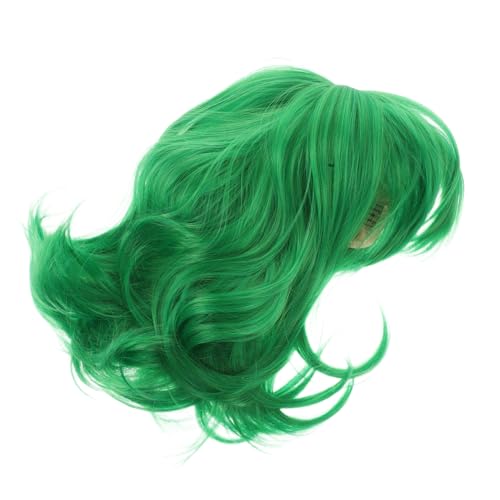 Beaupretty Kurze Grüne Perücke Für Damen Partyperücke Cosplay-kopfschmuck Kostümzubehör Mit Schal Für Halloween Und Geburtstagsfeiern von Beaupretty