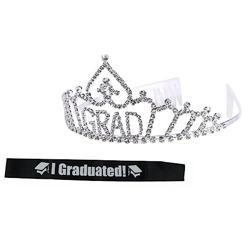 Beaupretty 1 Satz Kronschmuck Mädchen Abschlusskopfschmuck Graduierungs-Etikettengürtel Abschluss liefert Abschlussfeier liefert Abschlussfeierlichkeiten Etikette Gürtel Legierung von Beaupretty