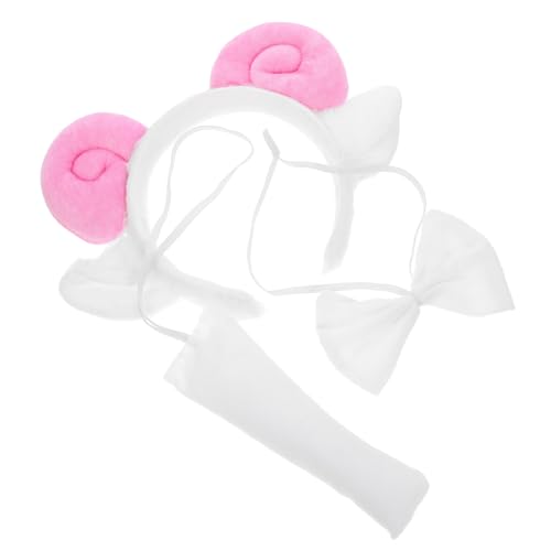 Beaupretty 1 Satz Lamm Stirnband Schafstirnbänder für Frauen Stirnband aus Ziegenhorn Tierische Haaraccessoires Tier-Haarschmuck-Set Kleidung erwachsene Schafohren Schafsschwanz und Ohren von Beaupretty