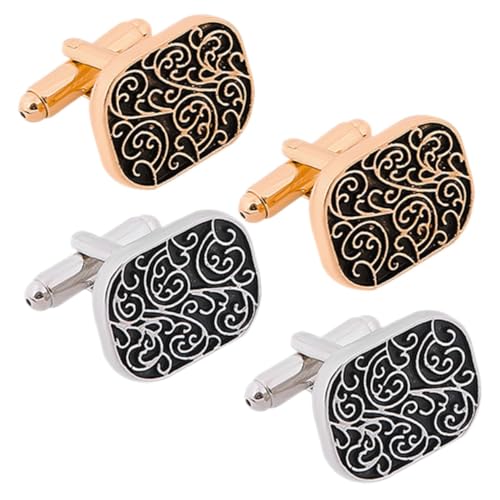 Beaupretty 2 Paar Vintage Herren Manschettenknöpfe Metall Kreative Smokingknöpfe für Anzug und Hemd Robuste und Langlebige Anzugaccessoires für Besondere Anlässe von Beaupretty