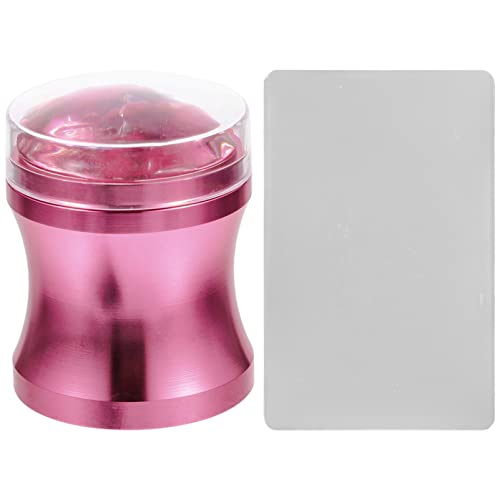 Beaupretty 1 Satz Nailart-Stempel aus Silikon Nail-Art-Stempel Nagelstempel Werkzeug Nagelkunstaufkleber Nägel kleben Palette Abs Nagelstanzplatte Gelee-Nagelstempel Aluminiumlegierung Rosa von Beaupretty