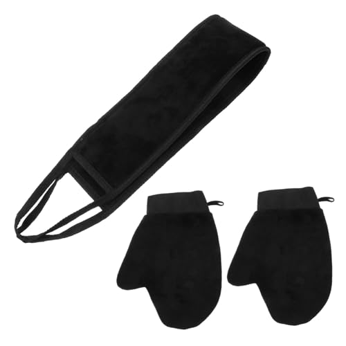 Beaupretty 1 Satz Peeling-Set Handtuchhandschuh Badehandschuh badetuch set Exfoliator Handschuh für Dusche Hautpflege-Set Peeling-Handschuh zum Duschen Duschhandschuh Beflockung Black von Beaupretty