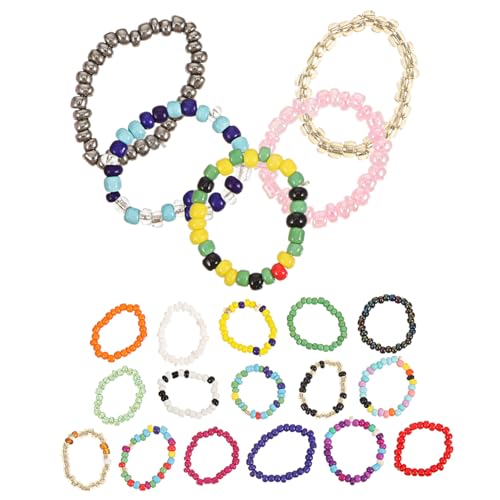 Beaupretty 1 Satz Perlenringe Für Damen Teiliges Verstellbar Für Wie Shopping Perfektes Für Frauen Freundinnen 21 Stück von Beaupretty