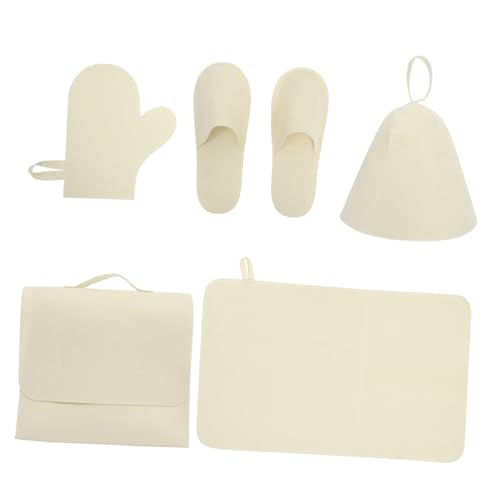 Beaupretty 1 Satz Sauna aus Filz Teiliges Zubehör mit Sauna Hut Handschuhen Matte und Aufbewahrungstasche Leicht Tragbar und Wasserabsorbierend für Damen und Herren von Beaupretty