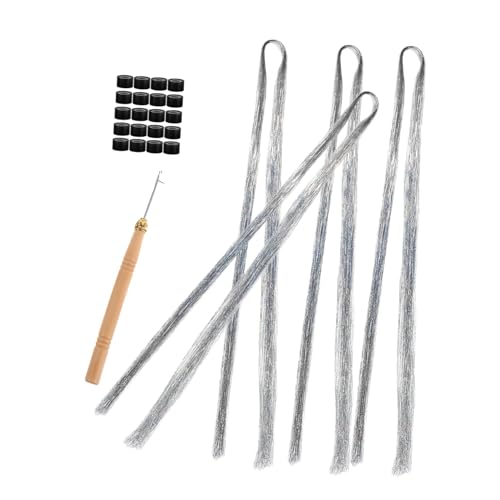 Beaupretty 1satz Glitzer Haarsträhnen Pet Tinsel Für Mädchen Frauen Einfache Anwendung Für Festivals Partys Cosplay Mit Häkelnadel Und Haar-ringen von Beaupretty