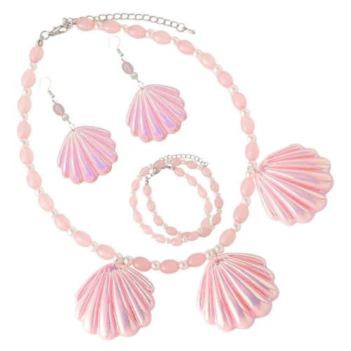 Beaupretty Muschelschmuck Damen Mit Muschelohrringen Halskette Und Armband Strand Motiv Modeschmuck Für Mädchen Blumenmädchen von Beaupretty