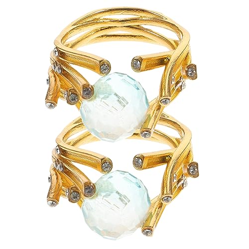 Beaupretty 1 Satz Vintage Frauenring Mit Kreativen Kristallkugel Design Modisches Accessoire Für Damen Verlobungsring Für Besondere Anlässe 2 Stück von Beaupretty