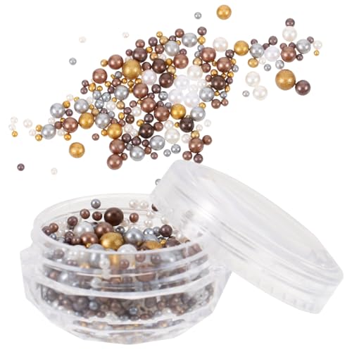 Beaupretty 1 Schachtel Nail Charms Perlen Dunkle Farbpalette Runde Kleine Dekorative Nagelkunst DIY Schmuck Nagelverzierung für Maniküre Festliche Anlässe Weihnachten Hochzeit Geburtstag von Beaupretty