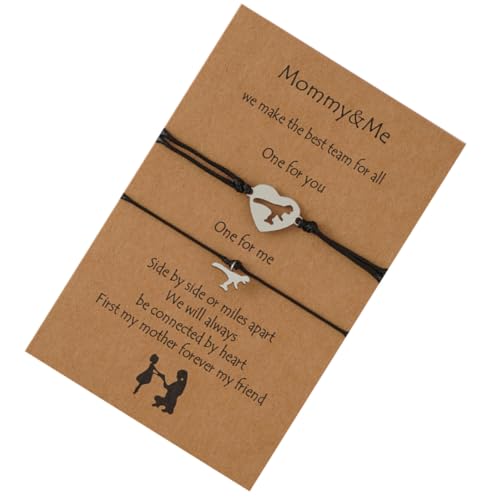 Beaupretty 1 Set Armband Set Kinderarmbänder Für Mädchen Armband Für Mutter Und Tochter Passende Armbänder Passende Armbänder Mutter Und Tochter Kinderarmbänder Wachsseil Schwarz von Beaupretty