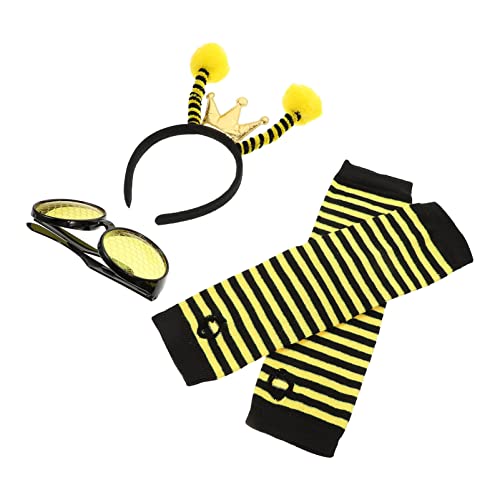 Beaupretty 1 Set Bienen Kostümzubehör Festival Bienen Stirnband Streifen Tragen Fingerlose Handschuhe Bienen Kostüme Cosplay Party Gefälligkeiten von Beaupretty