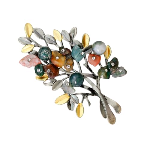 Beaupretty Bunte Steinbrosche Für Damen Exquisit Aus Hochwertigem Legierungsmaterial Retro Design Personalisierter Brustnadel-abzeichen Passt Zu Kleidung Und Tasche von Beaupretty