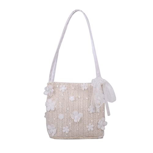 Beaupretty 1 Stück Große Damen Umhängetasche Handgewebte Strohtasche für Alltag Tragbare Crossbody Bag mit Einzigartigem Design für Freizeit und Strand von Beaupretty