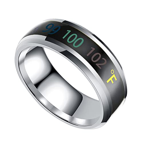 Beaupretty 1 Stück Intelligenter Temperaturring Eheringe Frauen Klingen Mode Paare Hochzeit Schmuck Digitale Ringe Körpertemperaturring Paarring Ringtemperatur Rostfreier von Beaupretty