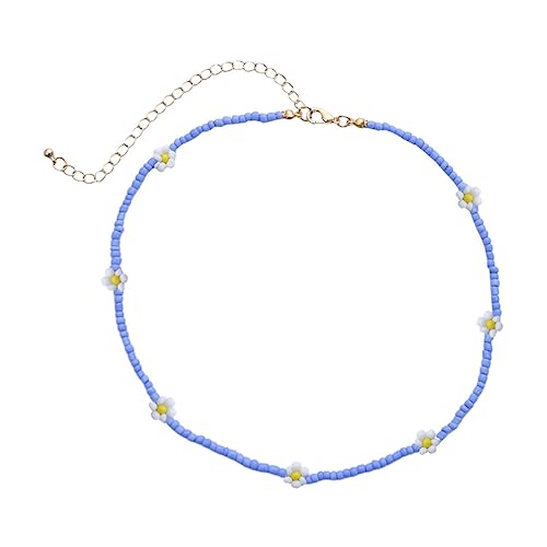 Beaupretty Bunte Handgewebte Perlenkette Für Frauen Kreative Blumen Halskette Handgefertigte Sommer Schmuck Stylische Schlüsselbeinkette Attraktive Perlenhalskette Für Damen von Beaupretty