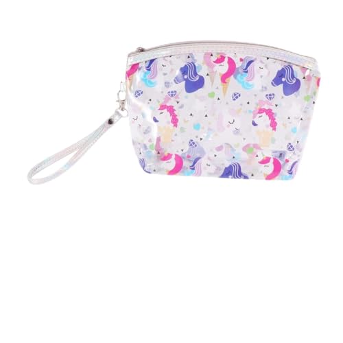 Beaupretty 1 STK PVC Transparente Wasch Tasche Cartoon Mädchen Einhorn Kosmetik Tasche Klare Schminktasche Kosmetiktaschen Für Damen Federmäppchen Hohe Kapazität Student Makeup Tasche von Beaupretty