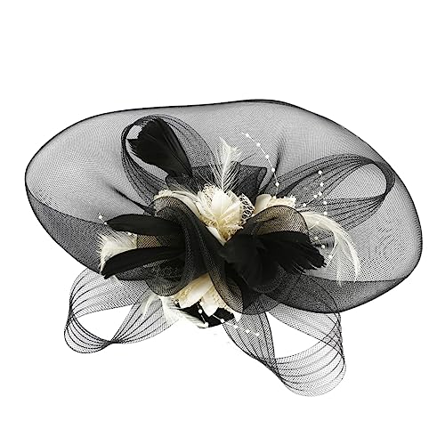 Beaupretty 1 Stk Partyblume Derby-cap Für Damen Hochzeit Haarspange -mesh-haarspange Vintage-party Haarschmuck Für Frauen Jahrgang Hochzeitsblumen Feder Braut von Beaupretty