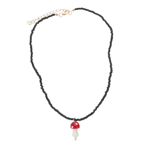 Beaupretty 1stück Kreative Halskette Mit Perlenschmuck Handgefertigte Pilz-halskette Kette Für Stilvolles Accessoire Für Modebewusste Damen von Beaupretty