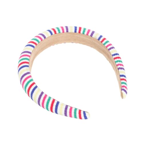 Beaupretty 1stk Regenbogen-stirnband Make-up Kosmetisches Haarband Frauen Party Kopfschmuck Elegant Süßes Haarband Beauty-haarband Stirnbänder Für Frauen Regenbogenbarren Kosmetik Damen Stoff von Beaupretty