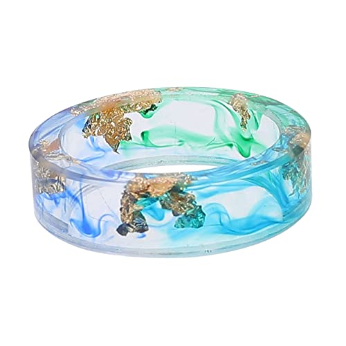 Beaupretty 1 Stück Resin Ring mit Goldfolie Handgefertigter Schmuckring für Damen für Kostümdekoration und Alltagskleidung Einzigartiges Design Perfektes Accessoire für Festliche Anlässe von Beaupretty