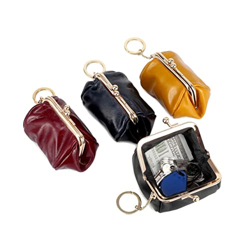 Beaupretty 1 Stück Retro Öl Wachs Rindsleder Clutch Münzgeldbörse für Frauen Kompakte Aufbewahrung für Ohrhörer Münzen und Kleinigkeiten von Beaupretty