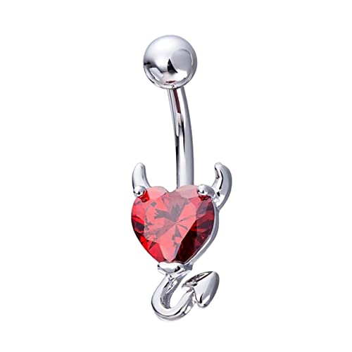 Beaupretty 1 Stück Roter Herz Bauchnabelpiercing für Frauen Stilvolles Nabelring Accessoire für Tanz Festivals und Partys von Beaupretty