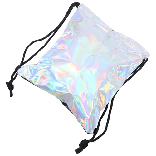 Beaupretty Rucksack Mit Kordelzug Aus Speziellem Pu-Material Großes Fassungsvermögen Für Schule Und Alltag Holografische Damen-Tasche Mit Praktischer Tragefunktion von Beaupretty