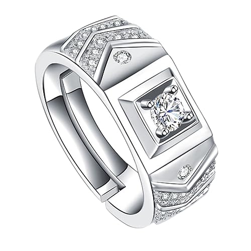 Beaupretty 1 Stück Stylischer Herrenring Kupfer mit Rhinestone Eleganter Finger Schmuck für Hochzeiten Geeignet für Verschiedene Anlässe als für Weihnachten und Geburtstage von Beaupretty