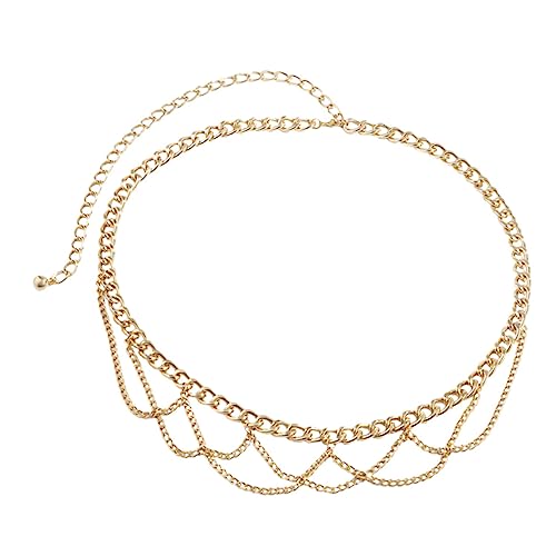 Beaupretty 1 Stück U Förmige Metall Bauchkette mit Quaste für Damen Stilvolle Kette für Strandpartys Hochzeiten und Festivals Eleganter Kettenschmuck Goldfarbe von Beaupretty