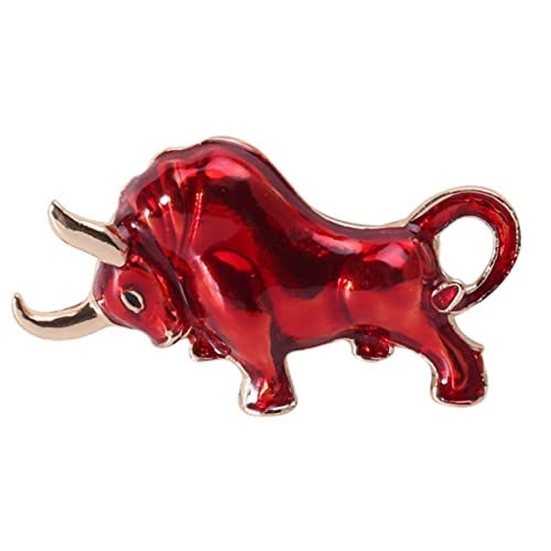 Beaupretty 1 Stück Zodiac Ox Brosche Legierung Kreative Form Rote Corsage Schmuckstück für Kleidung Taschen und Schals Stilvolles Accessoire für Freunde und Familie von Beaupretty