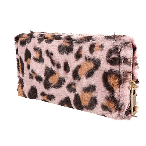 Beaupretty 1stk Geldbörse Plüschtasche Leopard Lagerung Beutel Make-up-Tasche Mit Leopardenmuster Plüsch Brieftasche Mädchen Aufbewahrungstasche Portemonnaie Reisetasche Reisen Wintermodelle von Beaupretty