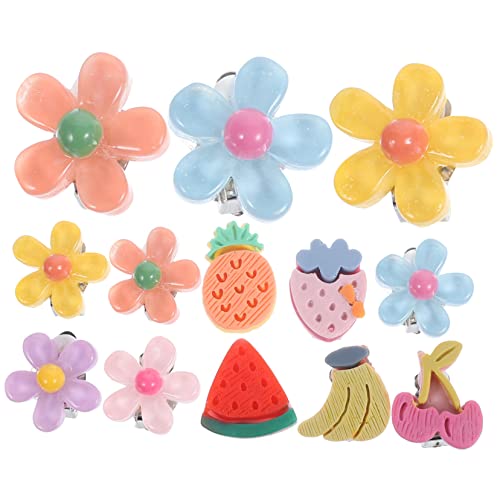 Beaupretty 10 Paare Ohrclips Blumen und Früchte Ohrschmuck Clip Ohrringe Hautfreundlich Schmerzfrei Für Mädchen Party Alltag von Beaupretty