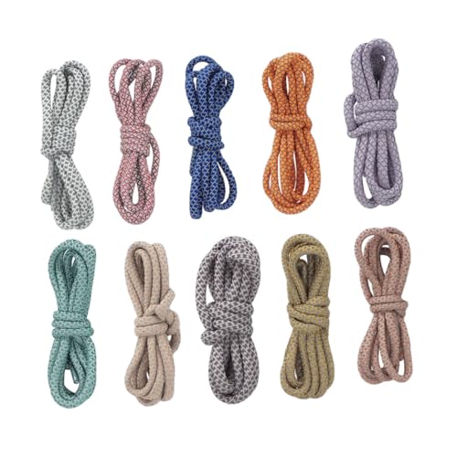 Beaupretty 10 Paare Reflektierende Runde Geflochtene Schnürsenkel in Bunten Farben für Damen und Herren Sportschuhe Langlebige Schnürbänder für Nachtlauf und Sneaker Zufällige Farbe von Beaupretty