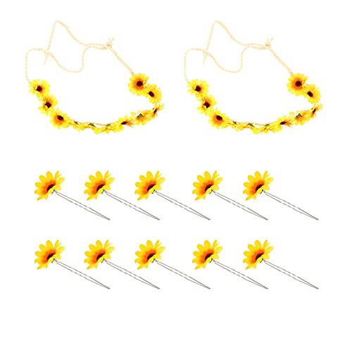 Beaupretty 10 Stk Kartensatz Sonnenblumen-haarspangen Blumenhaarspangen Für Frauen Haargummis Für Haarspangen Für Damen Weingirlande Haarband Hochzeit Gänseblümchen Schwangere Frau Stoff von Beaupretty