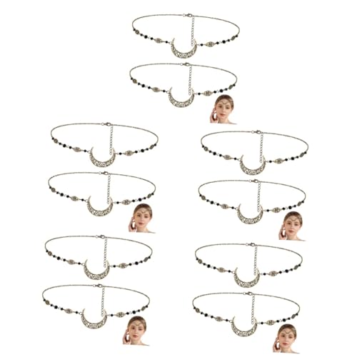 Beaupretty 10 Stk Vintage Natursteinwasser Braut-Tiara Schmuckstirnbänder für Damen Haarschmuck Kopfkette für Mädchen Kopfkette für Damen aushöhlen Kopf Kette Zubehör von Beaupretty