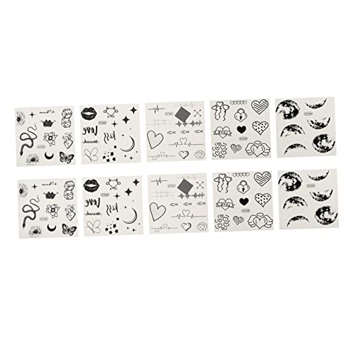 Beaupretty 10 Stück Diy Temporäre Tattoos Aufkleber Wasserdichte Sweatproof Körperaufkleber für Arm Gesicht und Hände für Partys und Besondere Anlässe von Beaupretty