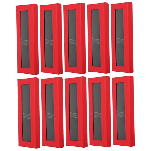 Beaupretty 10 Stück Geschenkbox einzelne Federtasche klare Boxen dekorative Kästen mit Deckel Stiftbehälter Etui Boxen mit Deckel Stiftständer Stiftfälle Stiftanzeige Stifteboxen Papier rot von Beaupretty